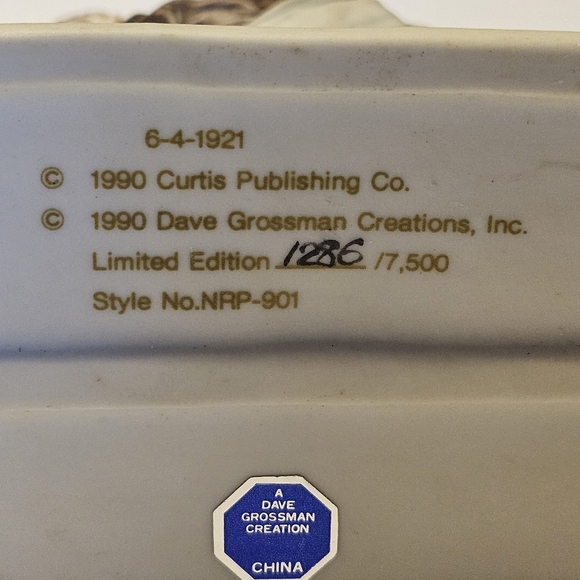 1990 NORMAN ROCKWELL FIGURINE GROSSMAN NO SWIMMING BOY DOG 5" TALL Americana - Picture 6 of 8